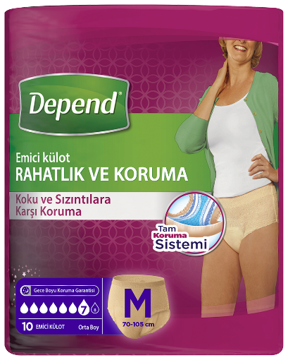 DEPEND EMİCİ KÜLOT ORTA BOY KADIN (10*6) resmi