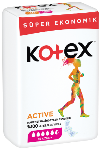 KOTEX ACTIVE QUADRO UZUN (16X12) resmi