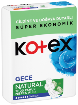 KOTEX NATURAL ULTRA QUADRO GECE (14X12) resmi