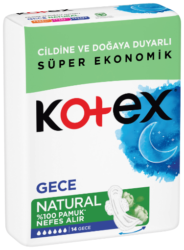 KOTEX NATURAL ULTRA QUADRO GECE (14X12) resmi