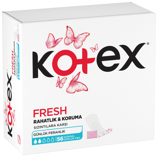 KOTEX NORMAL GÜNLÜK PED 56'LÜ PARFÜMSÜZ resmi