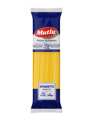 MUTLU MAKARNA SPAGHETTİ 500 GR resmi