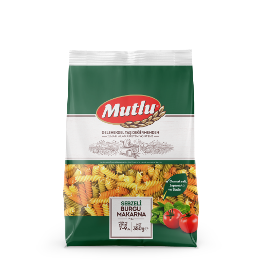 MUTLU MAKARNA SEBZELİ BURGU 350 GR resmi