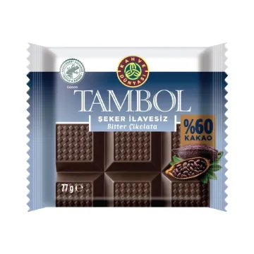 KD TAMBOL 60% BİTTER ÇİKOLATA 77GR*10*4 resmi